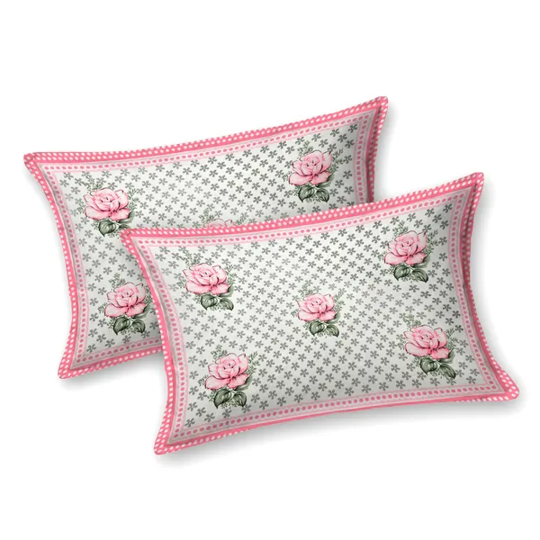 White_Cotton_Rajwada_Phool_Collection_Double_Bedsheet_With_Pillow_Cover_100_X_108_Cm